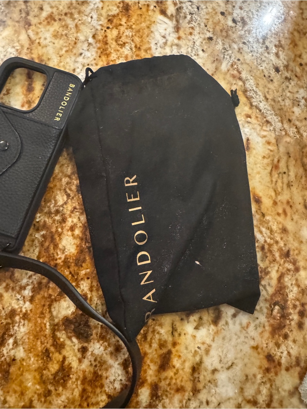Bandolier Black Crossbody Phone Case with Pouch (iPhone 14 pro)